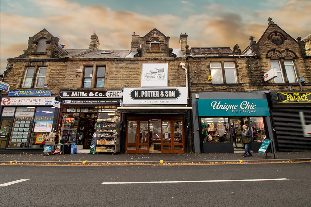 H Potter and Son shop front in Wombwell
